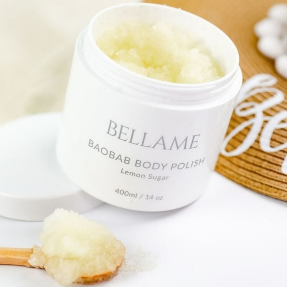 SOLD - NEW Bellame Body Scrub Baobab Lemon Sugar Body Polish Exfoliant Vegan
